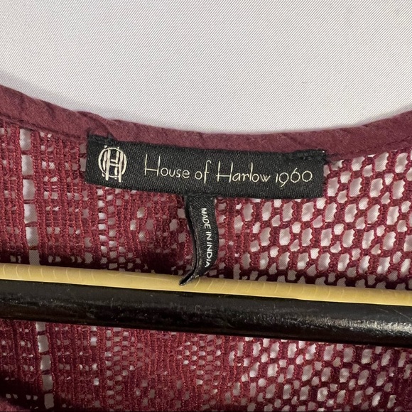 House of Harlow Dress 1960 Burgundy Maroon Crochet Lace XS Festival - Picture 3 of 3